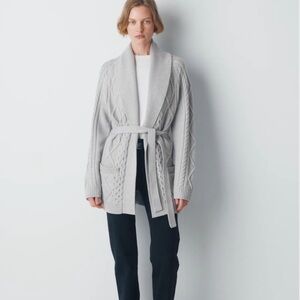 Aritzia Heritage Knit Merino Wool Open-Front Cardigan m
